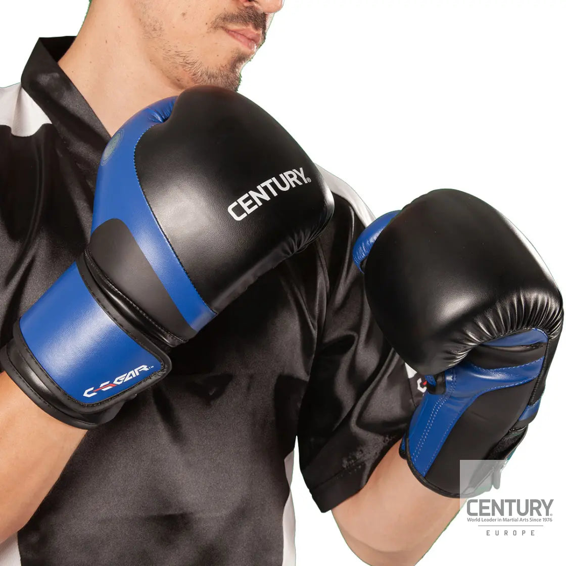 10oz Kickboxing Gloves Century C-GEAR Determination WAKO approved Black/Blue