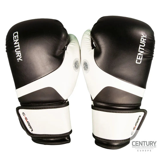 10oz Kickboxing Gloves Century C-GEAR Determination WAKO approved Black/White