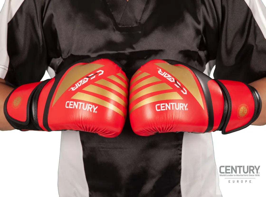 10oz Kickboxing Gloves Century C-GEAR Integrity WAKO approved- Red/Gold