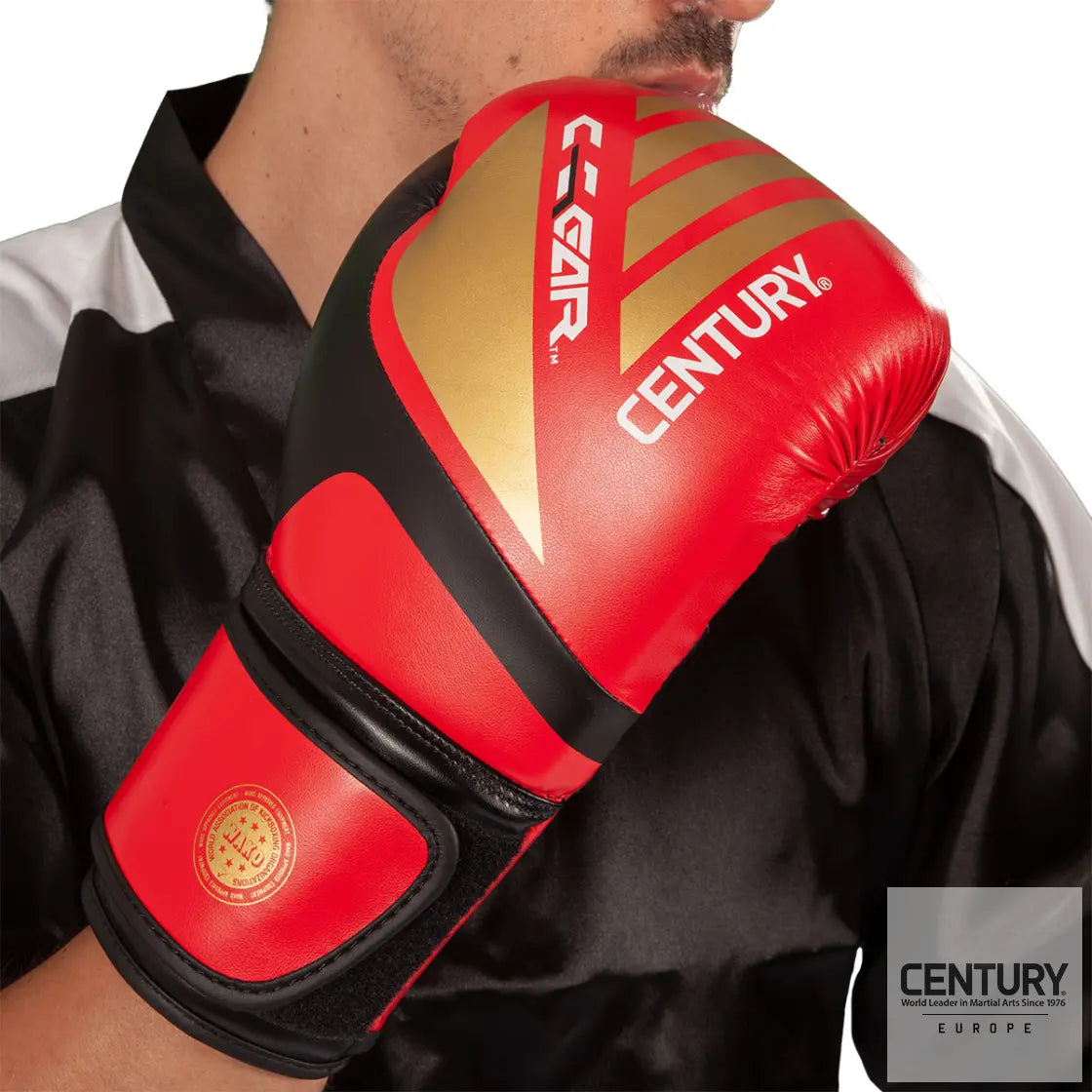 10oz Kickboxing Gloves Century C-GEAR Integrity WAKO approved- Red/Gold