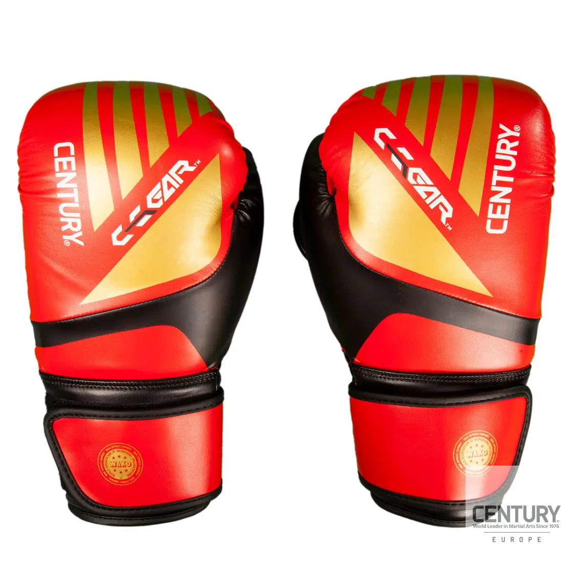 10oz Kickboxing Gloves Century C-GEAR Integrity WAKO approved- Red/Gold