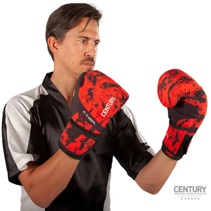 10oz Kickboxing Gloves Century C-GEAR Sport Respect WAKO approved (washable) Red/Black.