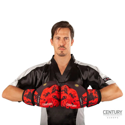 10oz Kickboxing Gloves Century C-GEAR Sport Respect WAKO approved (washable) Red/Black.