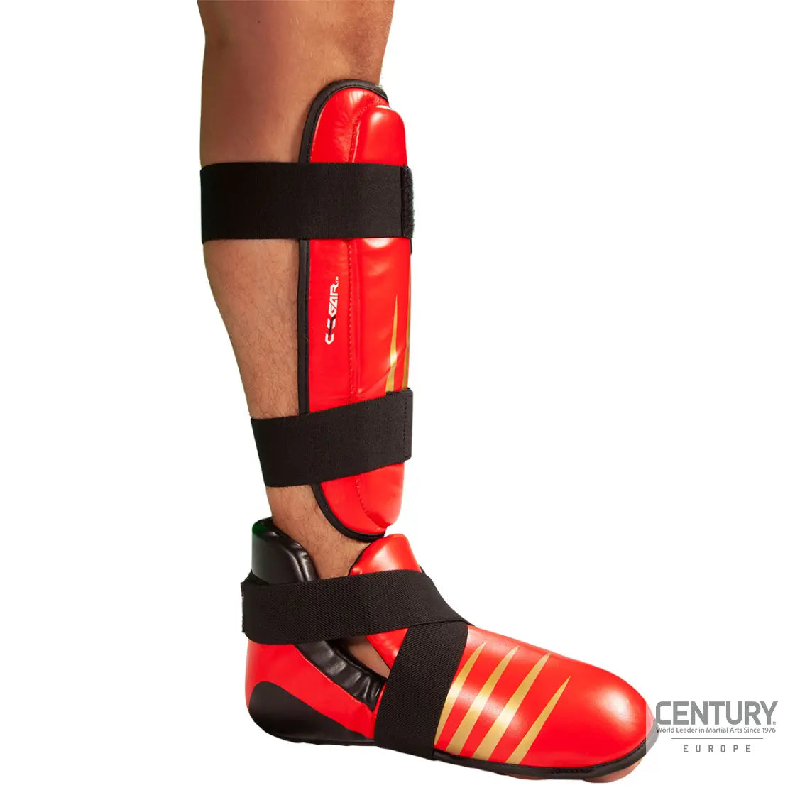 Shin Guard Century C-GEAR Integrity WAKO approved Red/Gold