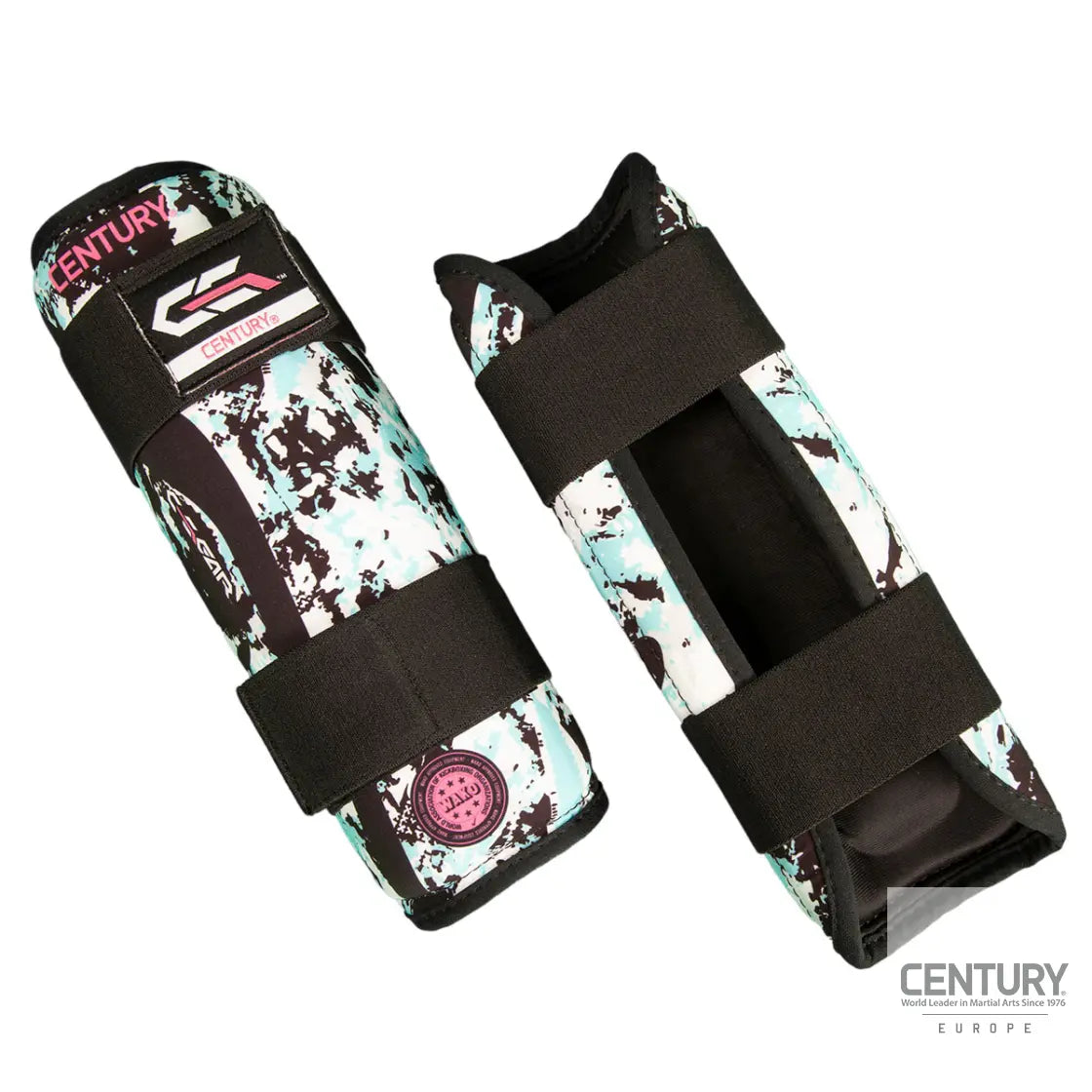 Shin Guard Century C-GEAR Sport Respect WAKO approved (washable) White/Teal