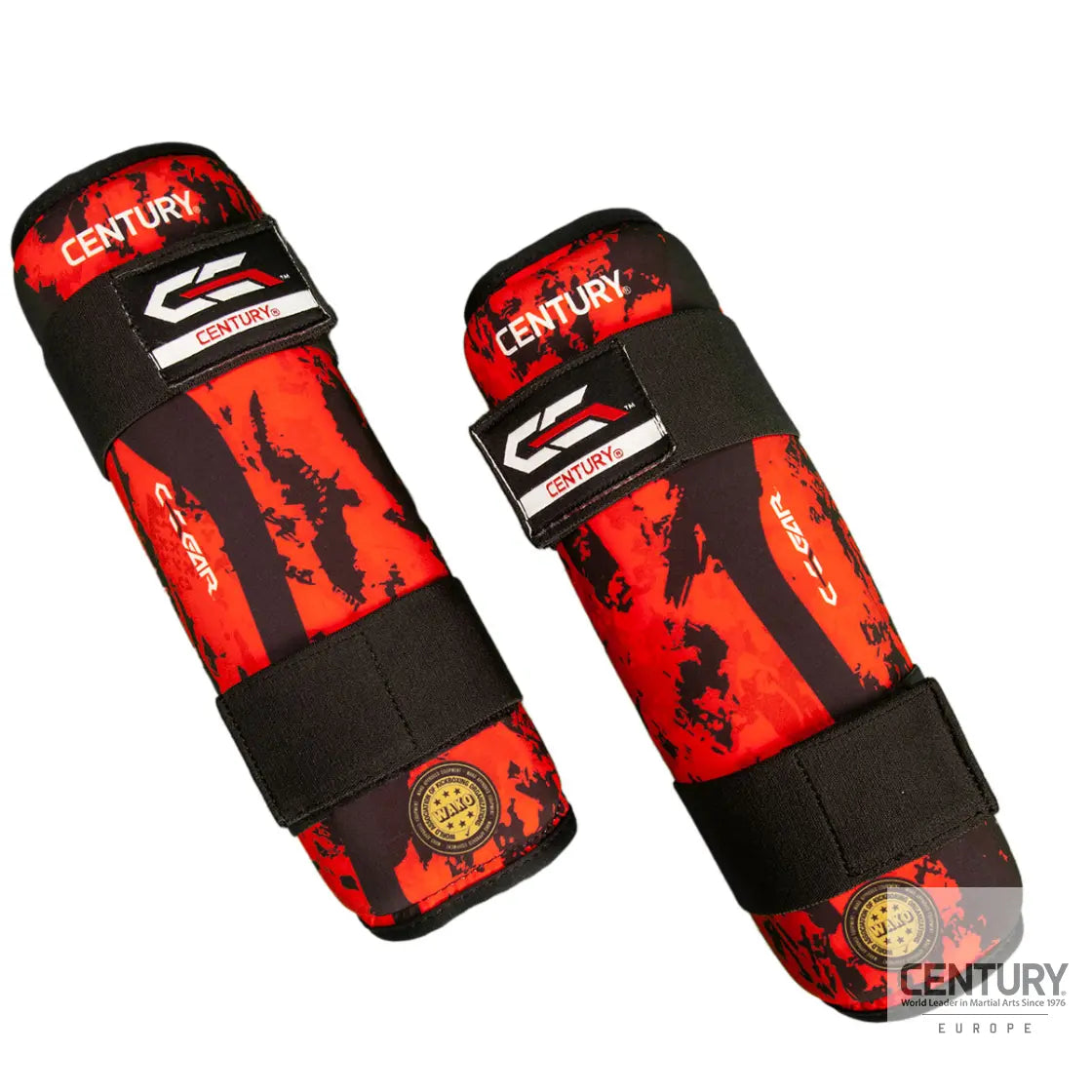 Shin Guard Century C-GEAR Sport Respect WAKO approved (washable) Black/Red