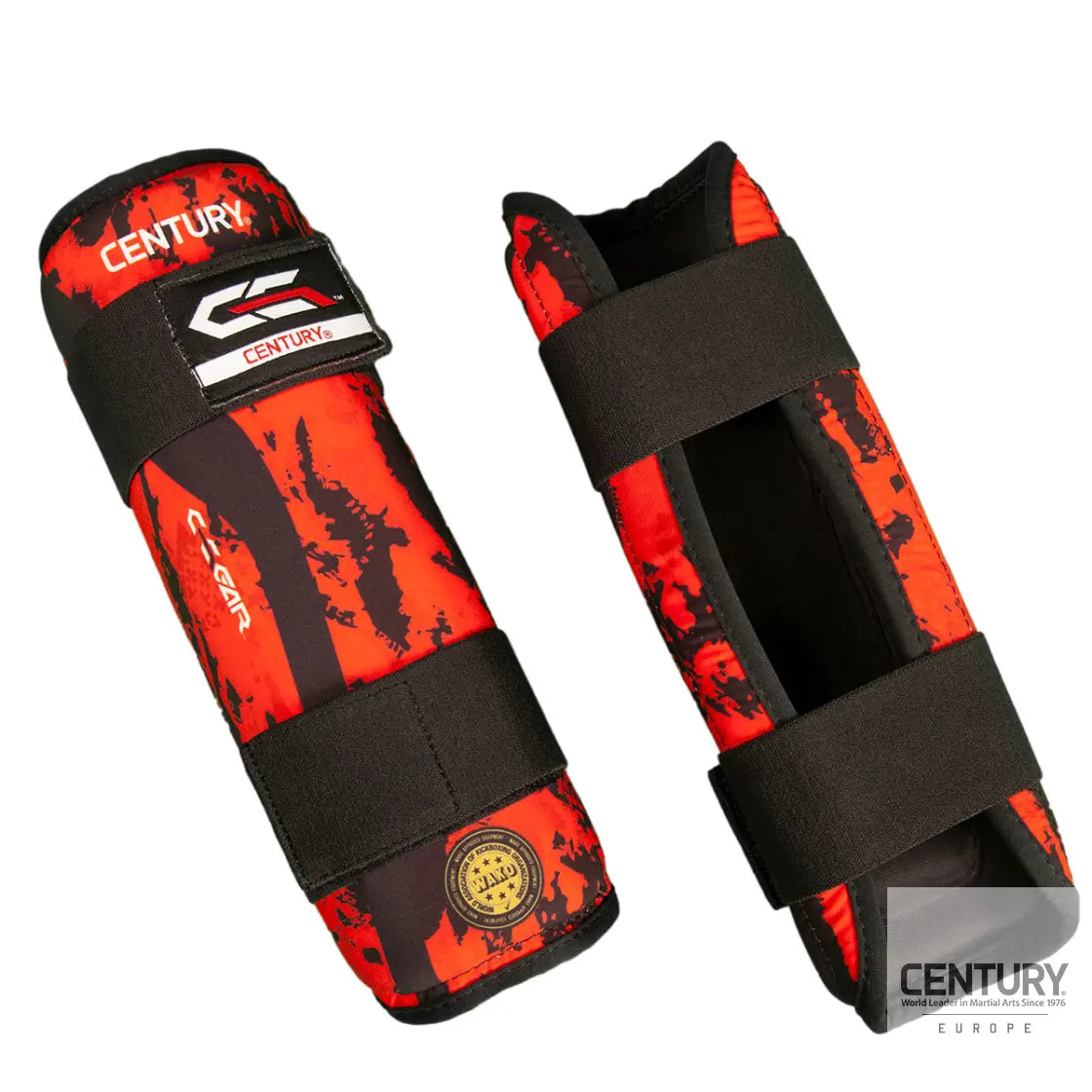 Shin Guard Century C-GEAR Sport Respect WAKO approved (washable) Black/Red