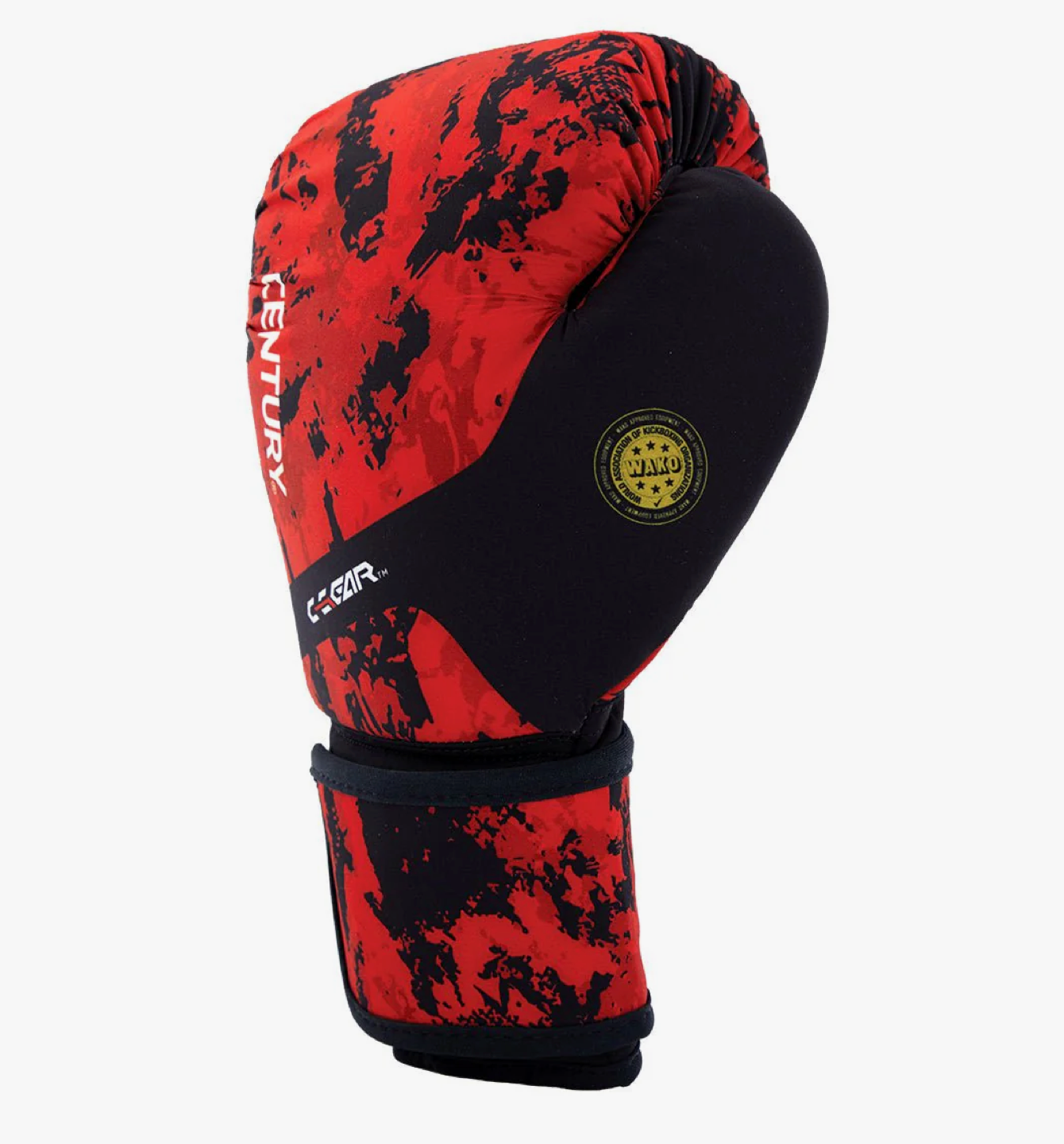 10oz Kickboxing Gloves Century C-GEAR Sport Respect WAKO approved (washable) Red/Black.